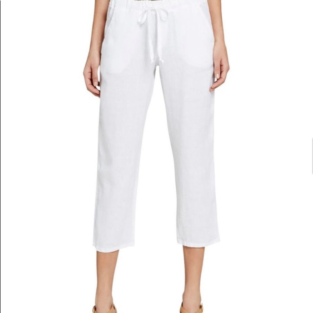 Cropped Pants with elastic waist and drawstring